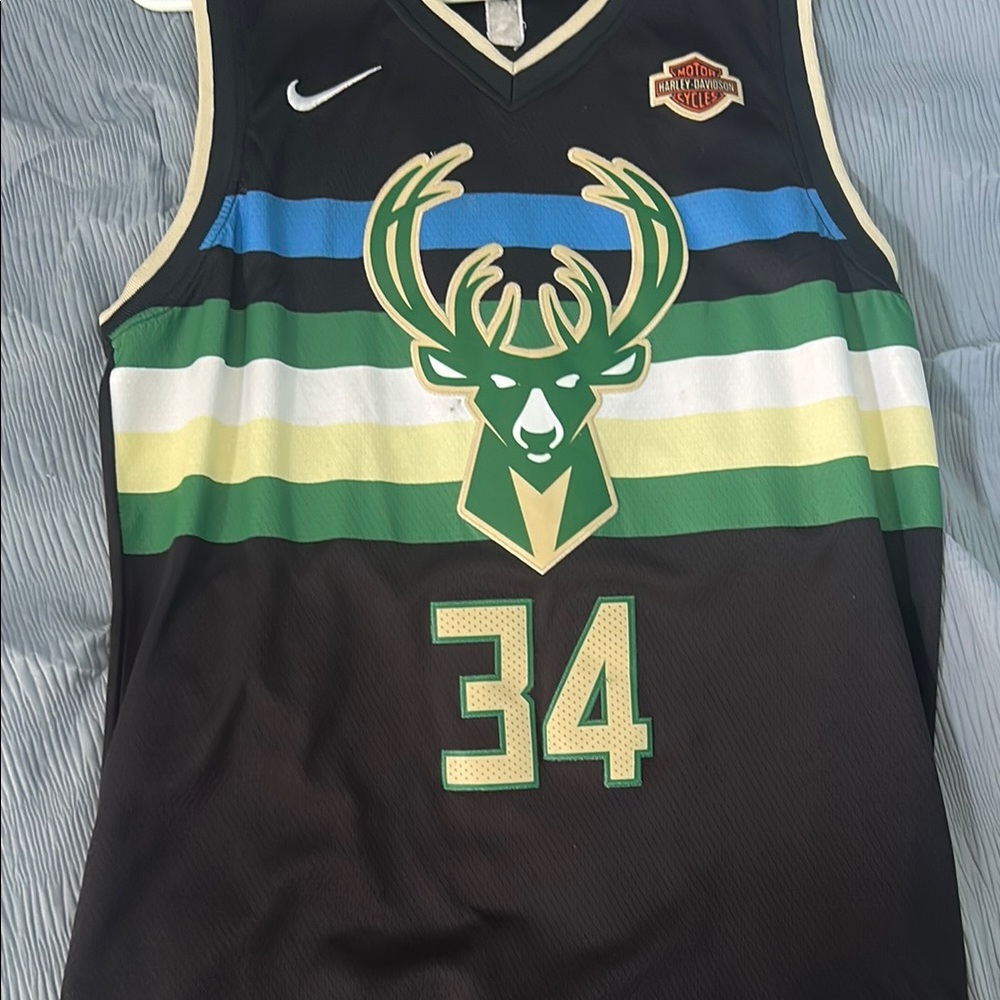 Nike Black and Green Game Day Jersey